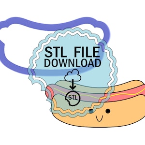 STL Digital Download Cookie Cutter - Hotdog