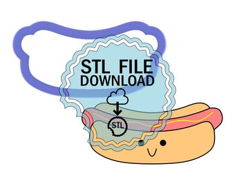 STL Digital Download Cookie Cutter - Hotdog