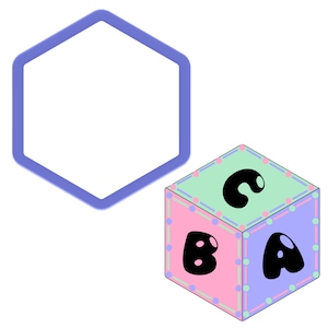 Hexagon - Cube - ABC Block - Single Die - D20 Dice - Cookie Cutter