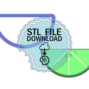 STL Digital Download Cookie Cutter - Half Circle - Fruit Wedge- Orange Slice - Lemon Slice - Lime Slice - Watermelon Slice - Taco -