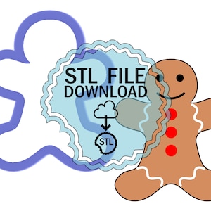 STL Digital Download Cookie Cutter - Gingerbread Man