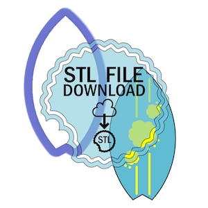 STL Digital Download Cookie Cutter - Surfboard