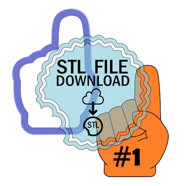 STL Digital Download Cookie Cutter - Number One Finger