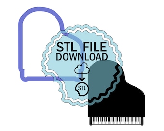 STL Digital Download Cookie Cutter - Piano de cola Vista superior