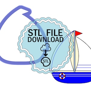 STL Digital Download Keksausstecher - Segelboot