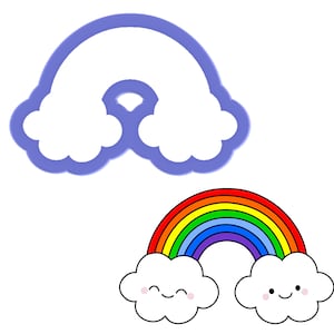 Rainbow with Clouds Cookie Cutter