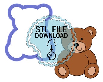 STL Digital Download Cookie Cutter - Teddy Bear Cookie Cutter