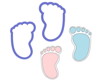 Baby Right Foot, Left Foot, or Both Feet Cookie Cutters