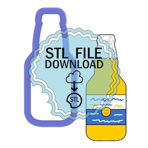 STL Digital Download Cookie Cutter - Bottle - Glass Bottle - Soda Bottle - Beer Bottle -