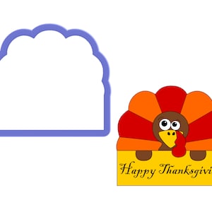 Turkey Holding a Sign Cookie Cutter
