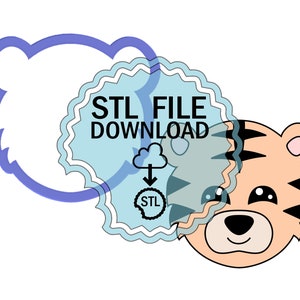 STL Digital Download Cookie Cutter - Tiger Face #2