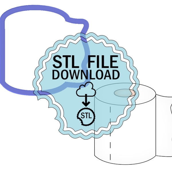 STL Digital Download Cookie Cutter - Toilet Paper Roll