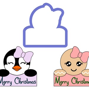 Gingerbread Girl or Penguin Girl Plaque Cookie Cutter