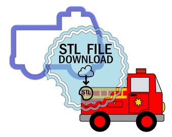 STL Digital Download Cookie Cutter - Fire Truck