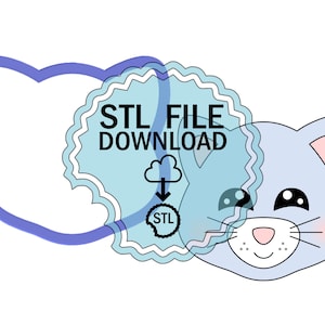STL Digital Download Cookie Cutter - Cat Face #2