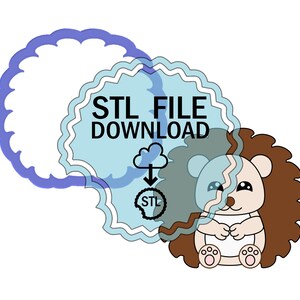 STL Digital Download Koekjessnijder - Bosegel - Stekelvarken zittend