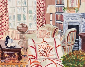 Room Portrait in Red giclée print of my original oil painting