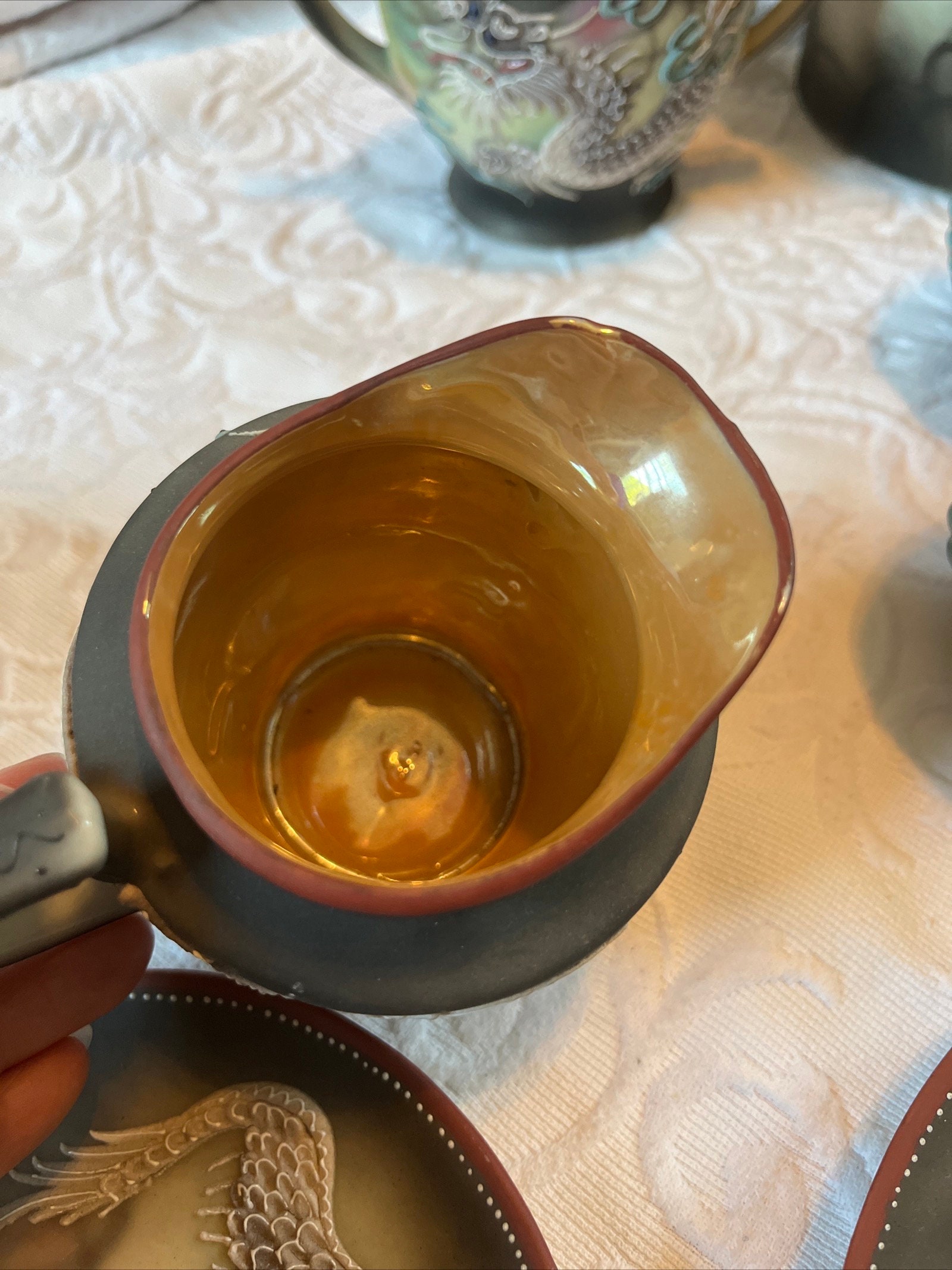 1960s Vintage 29-piece Dragonware Tea Set Hand Painted Moriage