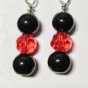 Black And Red Dangle Earrings