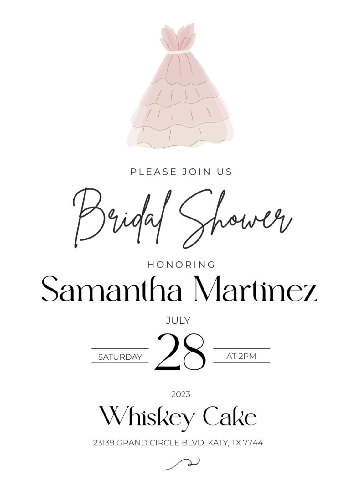 Bridal Shower Invitation Wedding Dress Bridal Shower Etsy
