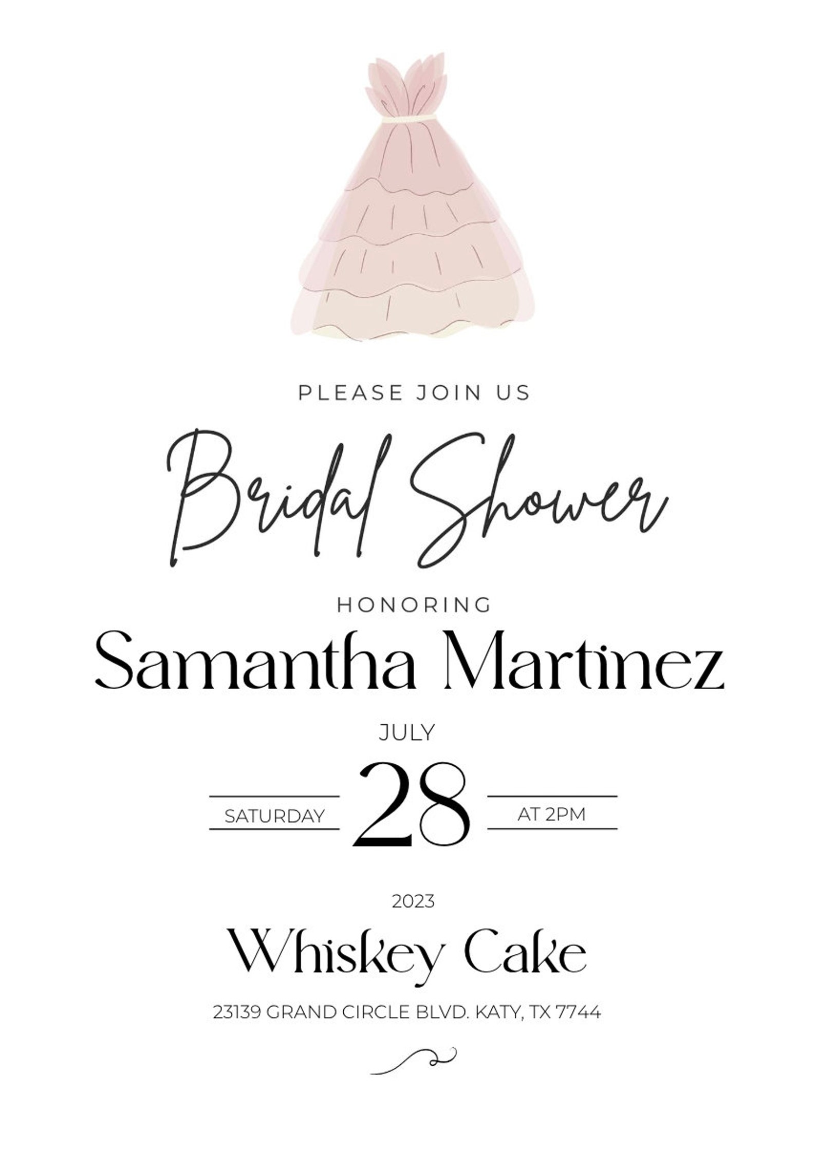 Bridal Shower Invitation Wedding Dress Bridal Shower Etsy