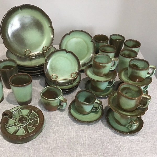 Frankoma Plainsman Green Assorted Dinnerware Pieces