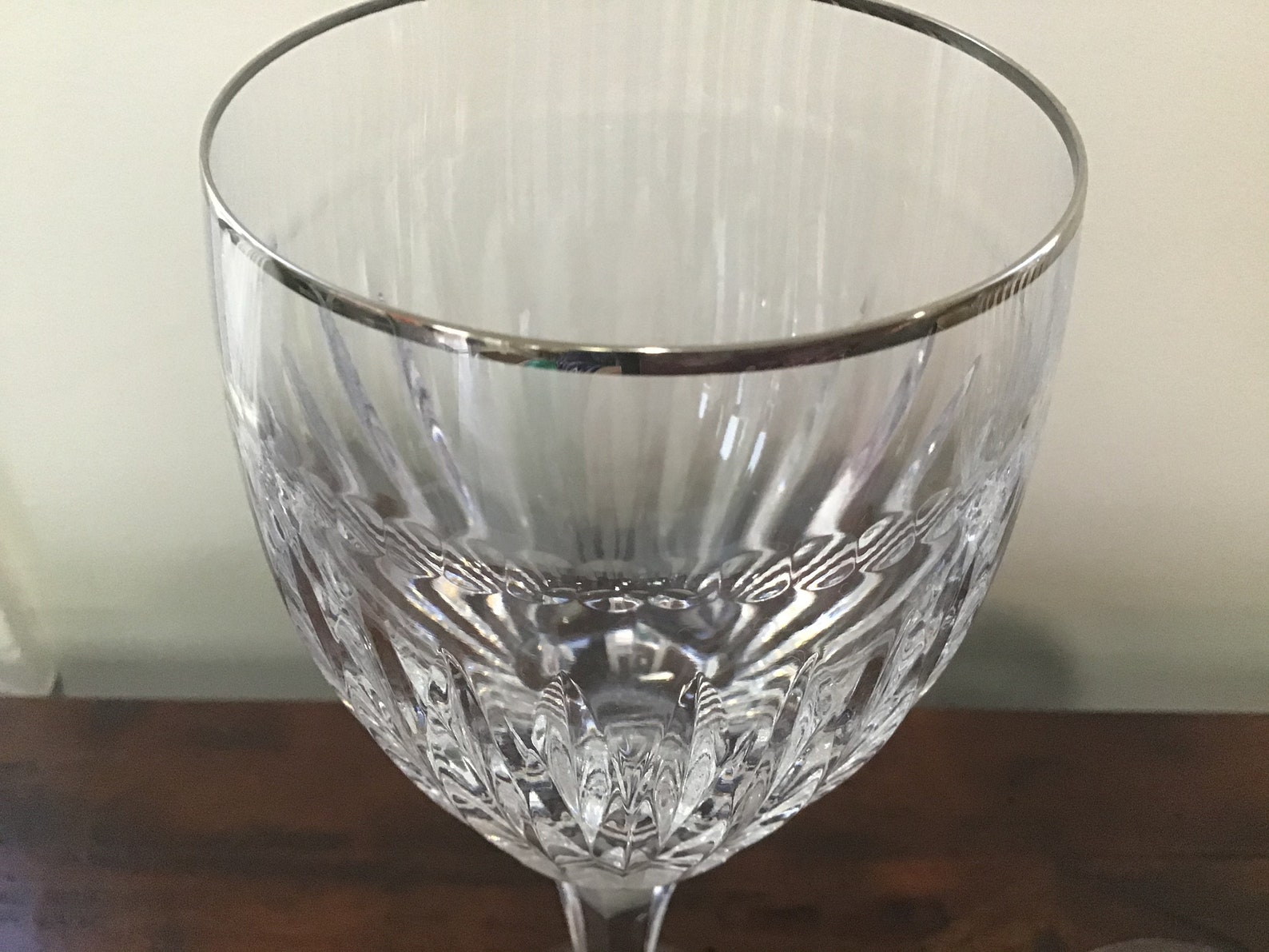 Miller Rogaska Infinity Crystal Wine Glasses or Goblets With Platinum ...