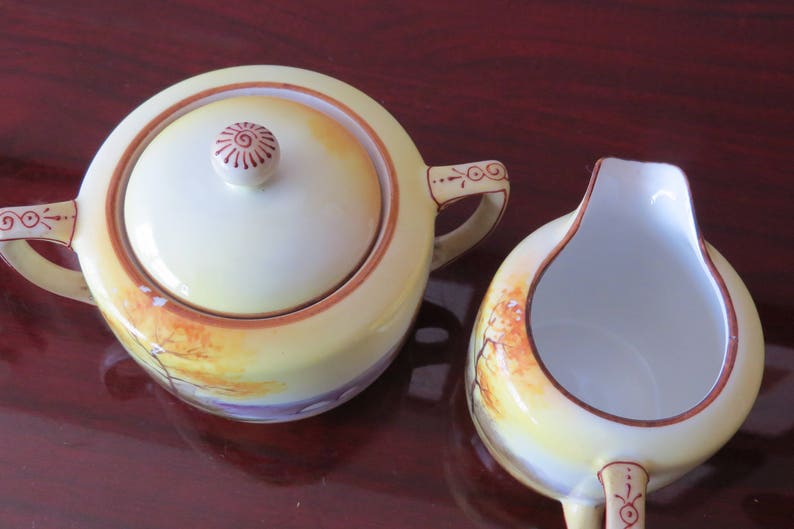 Noritake Hand Painted Made in Japan Creamer and Sugar Set Etsy
