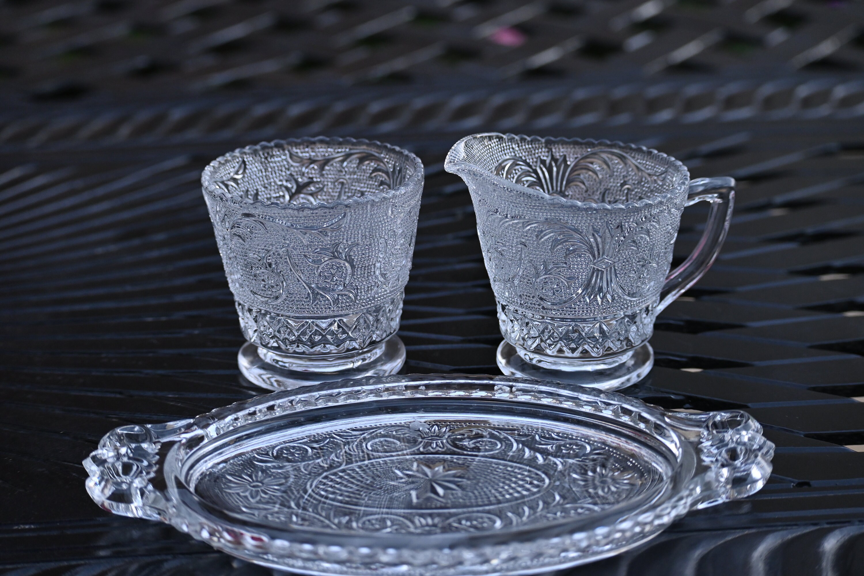 ヴィンテージ ダンカンミラー サンドイッチファセットグラス