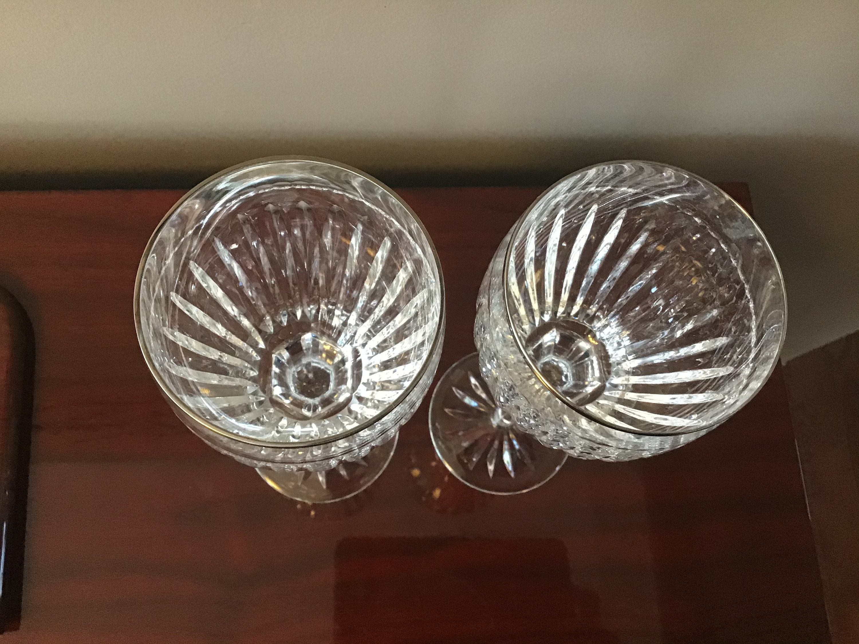 Miller Rogaska Infinity Crystal Wine Glasses or Goblets With Platinum ...