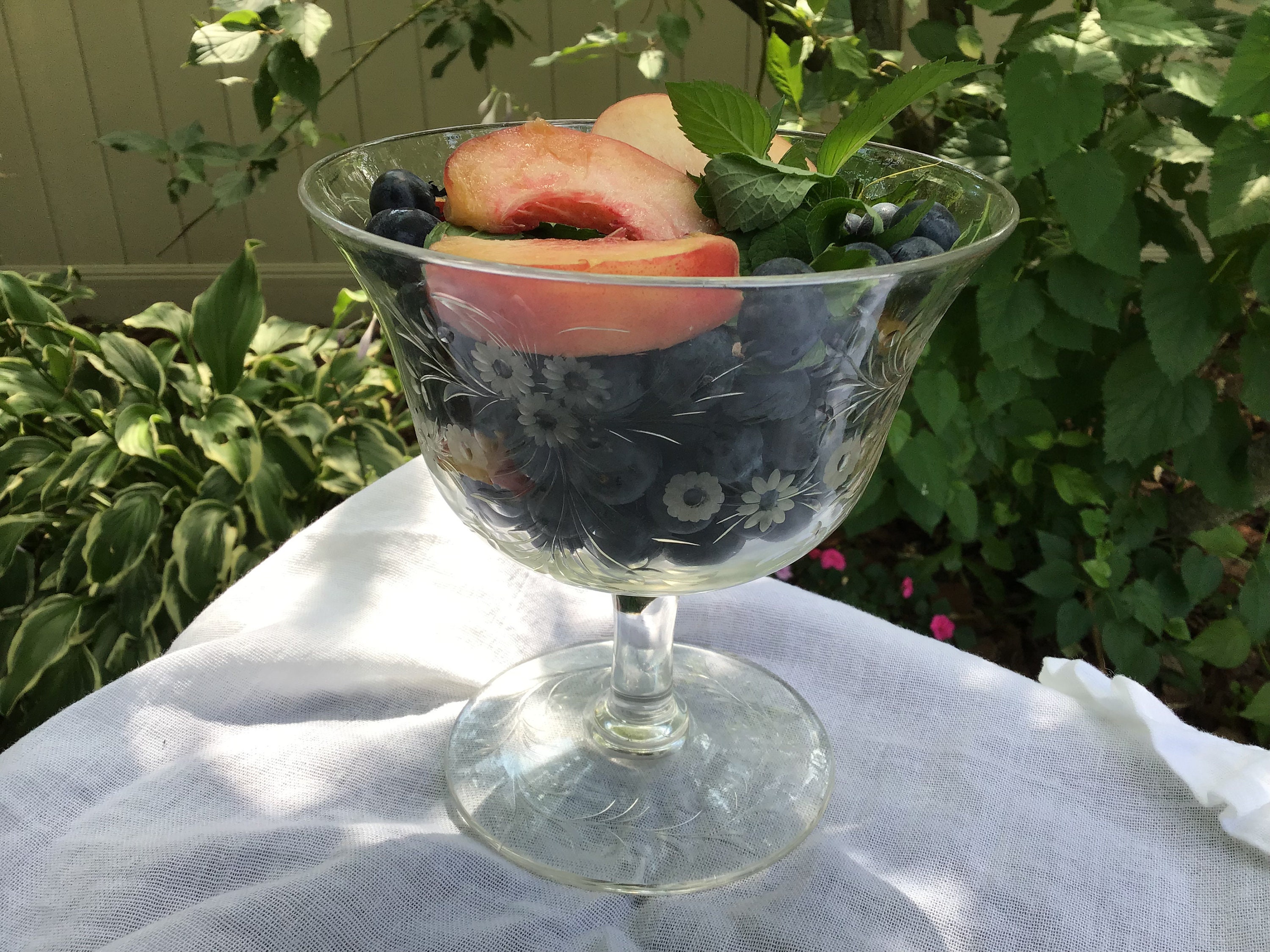 Vintage Floral Etched Glass Compote Bowl With Stem and Base - Etsy