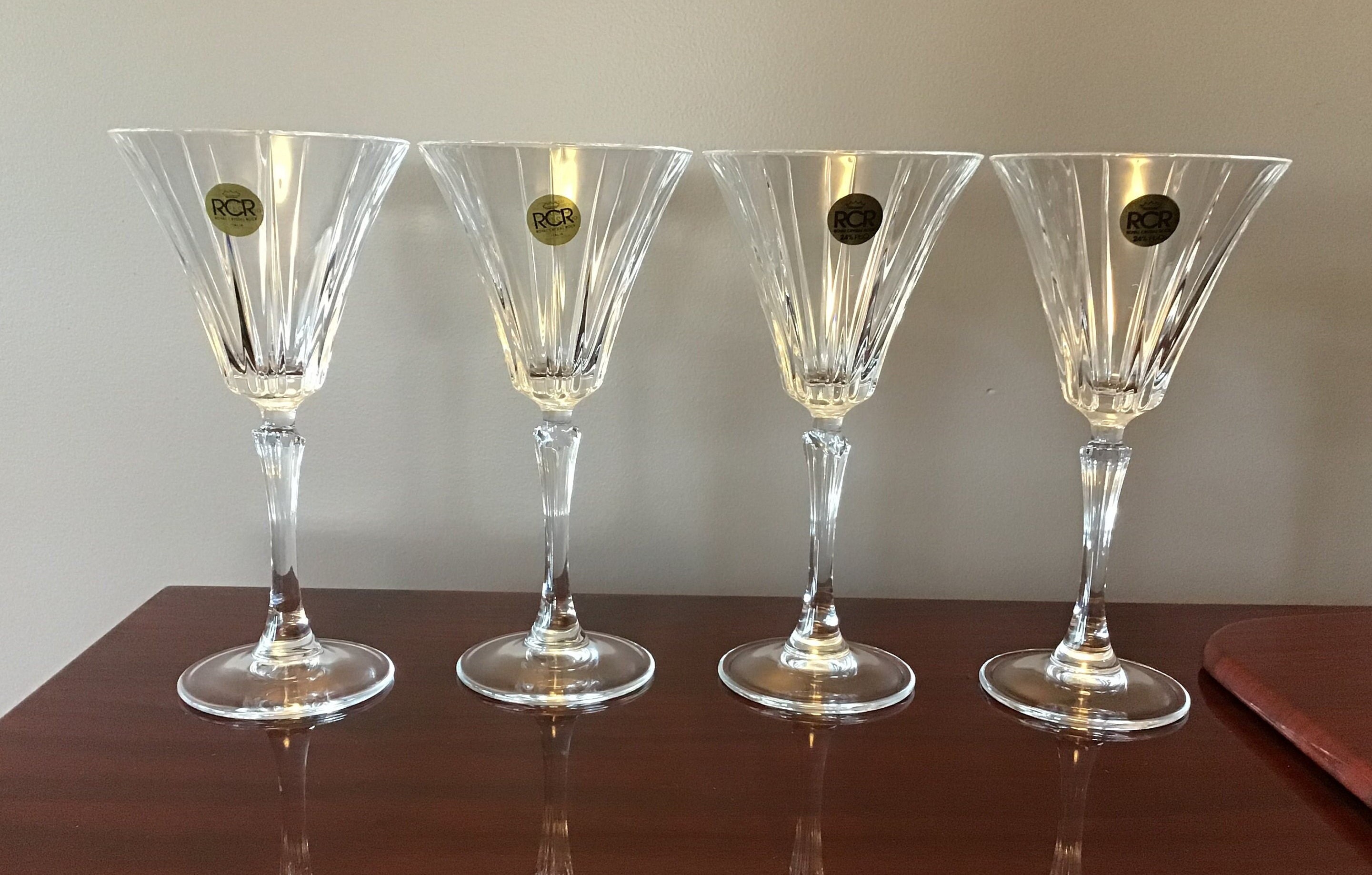 Vintage Italia RCR Crystal Wine Glasses Set of Four 