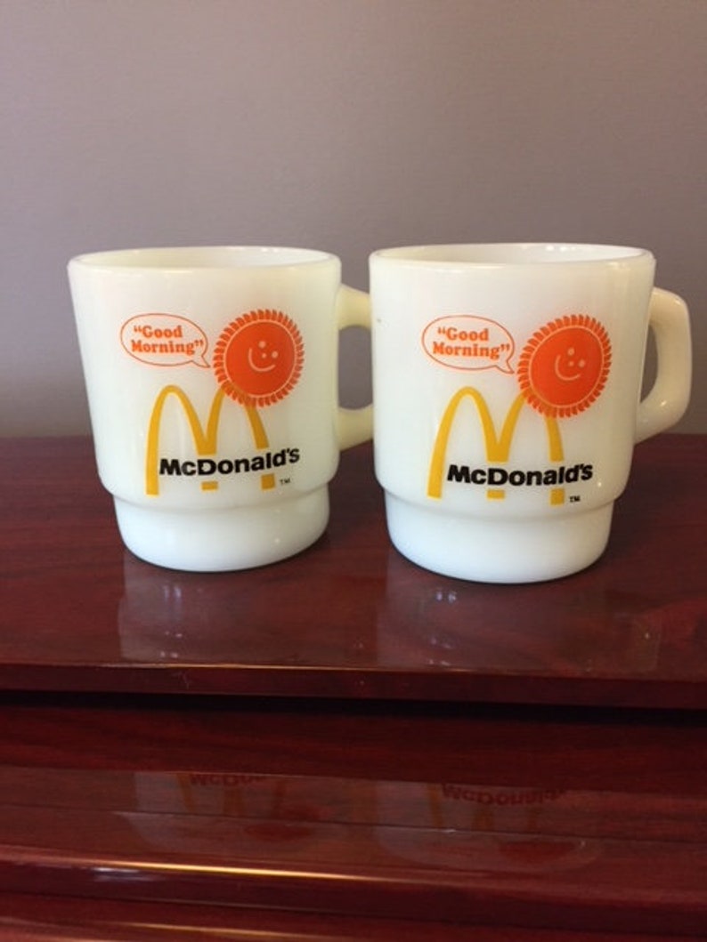 Vintage Fire King Mcdonalds Smiley Face Good Morning Coffee Etsy