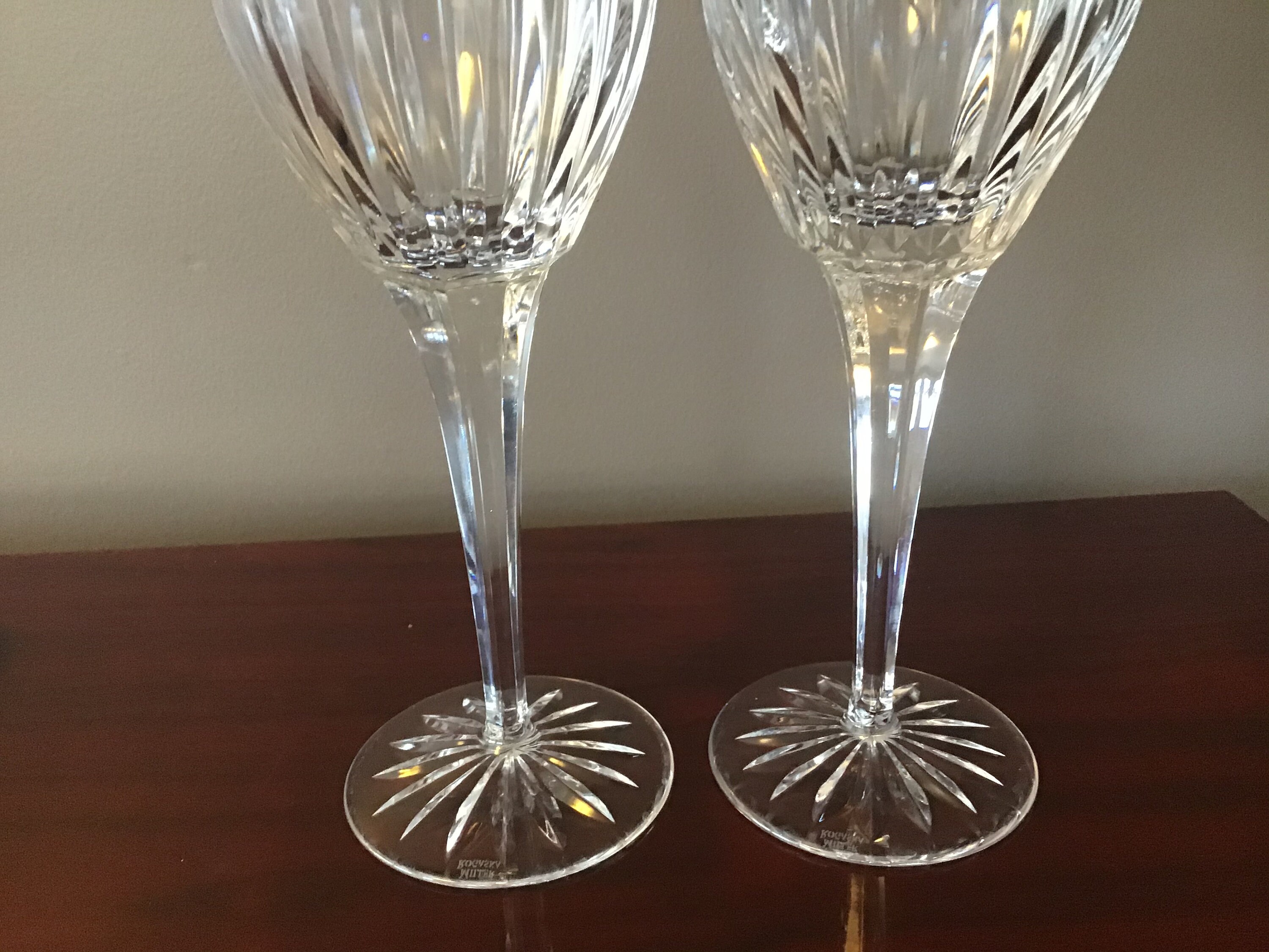 Miller Rogaska Infinity Crystal Wine Glasses or Goblets With Platinum ...