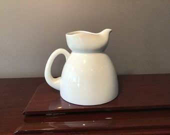 Vintage Crate and Barrel Bright White Pottery and Jug Style Pitcher