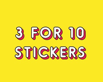 3 FOR 10 VINYL STICKER Bundle - Sticker Vinyl - Waterproof Sticker Laptop Pop Culture Sticker Nostalgia - Mix and Match - Save!