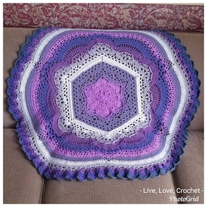 Soft Acrylic Baby Blanket, Child, Throw, Mandala, Purple, Baby Shower gift
