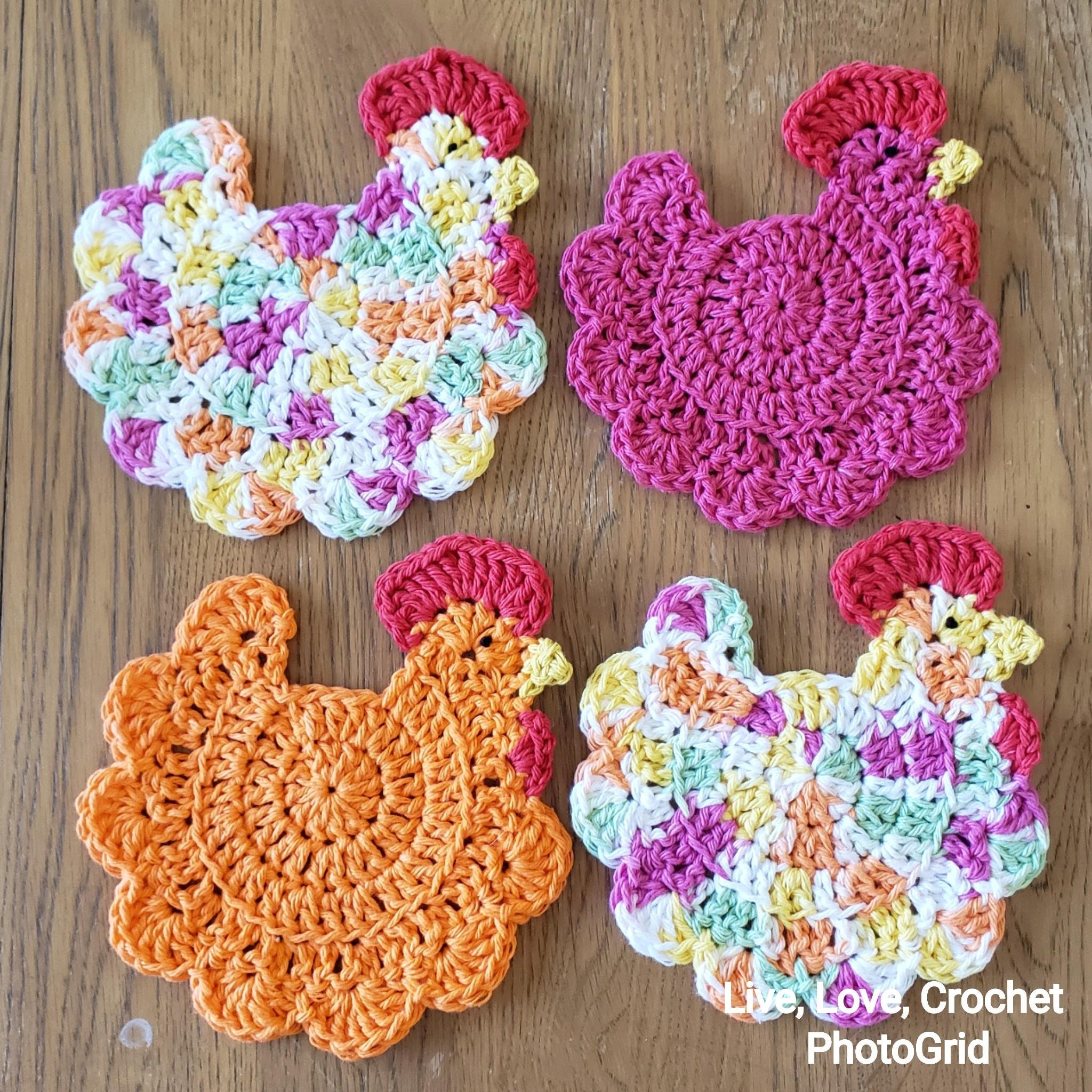 Chicken / Hen Coasters - Set of 4, Farmhouse Decor, Rooster ...