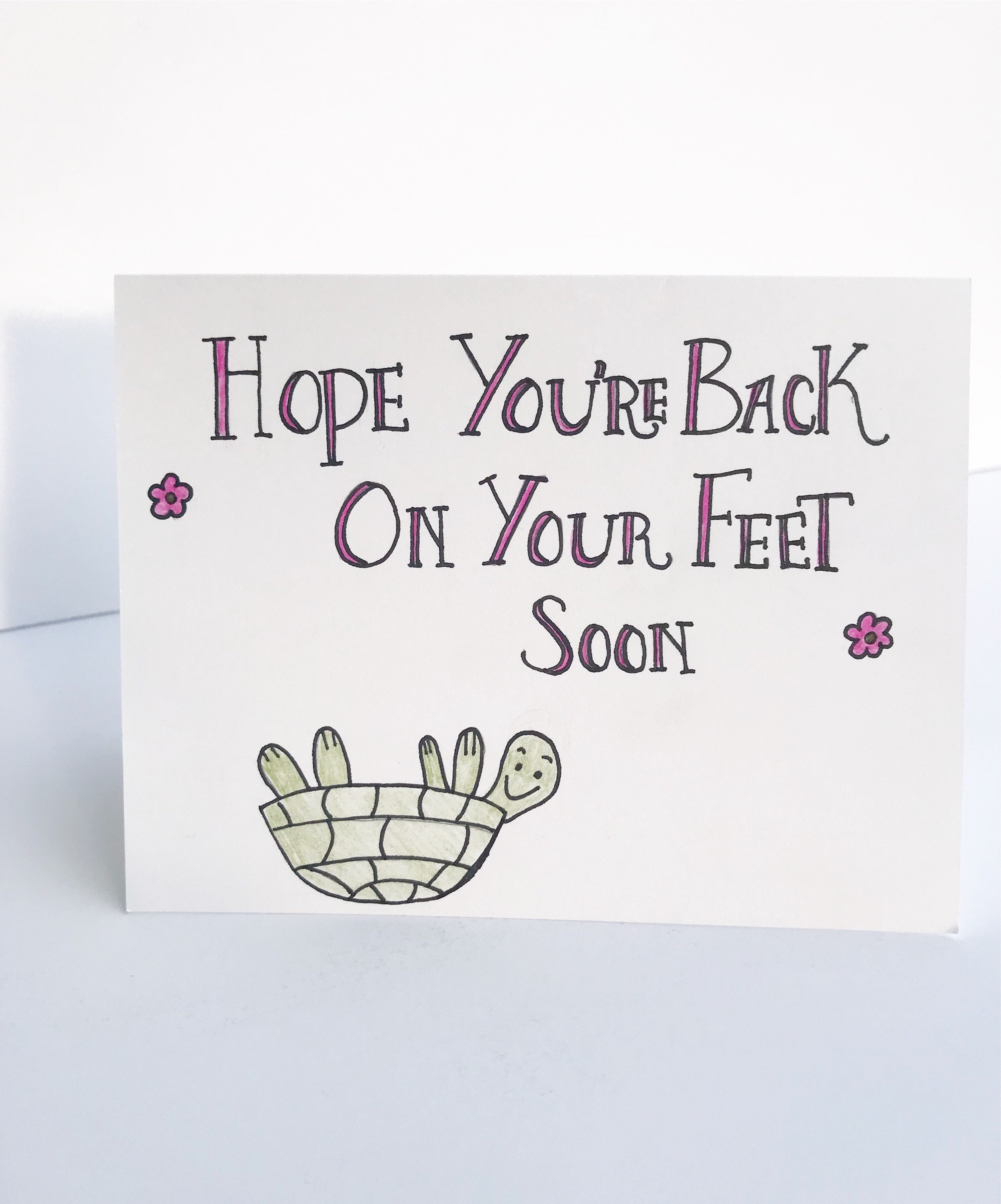 Funny Turtle Greeting Card Get Well Soon Card Funny Get Etsy