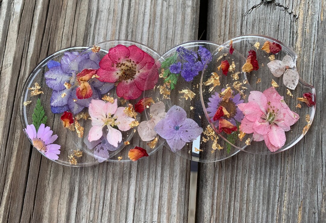 Car Coasters Floral Car Coasters Resin Car Coasters Etsy