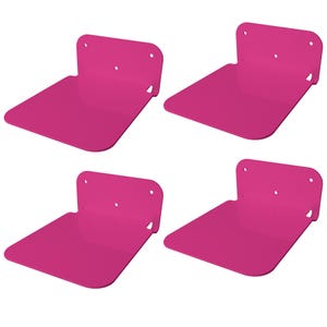 Galleksa Invisible Floating Hidden Metal Wall Mounted Bookshelves 4-Pack Pink