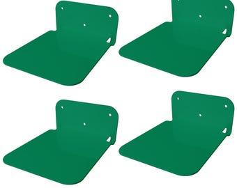 Galleksa Invisible Floating Hidden Metal Wall Mounted Bookshelves 4-Pack Green