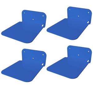 Galleksa Invisible Floating Hidden Metal Wall Mounted Bookshelves 4-Pack Blue