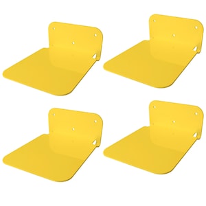 Galleksa Invisible Floating Hidden Metal Wall Mounted Bookshelves 4-Pack Yellow