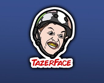 TazerFace 3" tall sticker