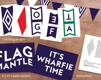 Ultmate Flagmantle Fremantle Dockers Bunting: AFL Freo Grand Final Decorations (Printable PDF)