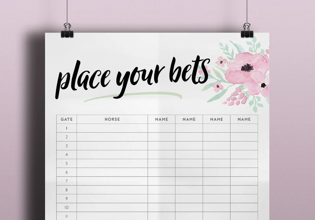 Place Your Bets Sweepstake Poster Melbourne Cup Kentucky Derby Day