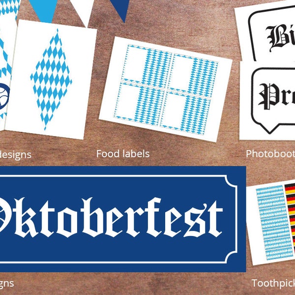 Complete Oktoberfest Party Printable Decorations - Oktoberfest signs - Oktoberfest bunting - German Party Decorations -Oktoberfest Party