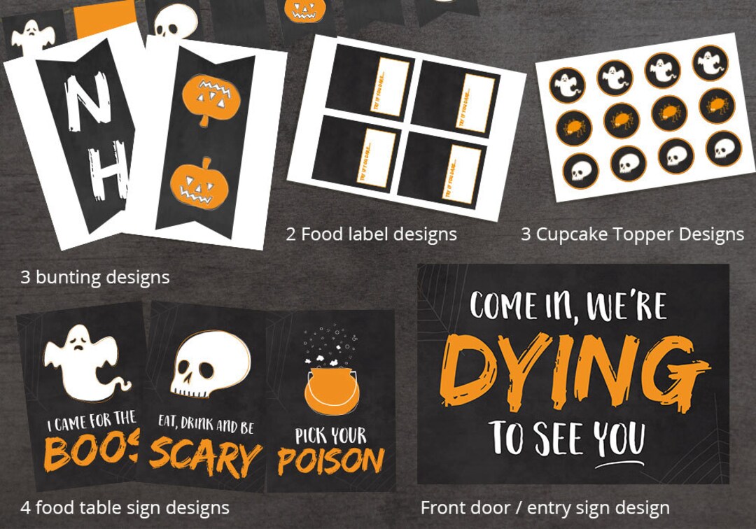 Halloween Party Printable Decorations Halloween Signs and - Etsy