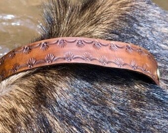 Hand-tooled Wide Cuff Bracelet
